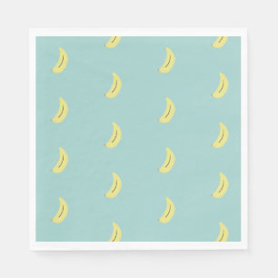 Gele banaan tekening blauw patroon servet