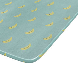 Gele banaan tekening blauw patroon snijplank