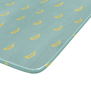 Gele banaan tekening blauw patroon snijplank