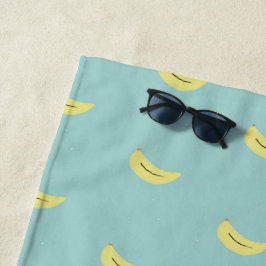Gele banaan tekening blauw patroon strandlaken