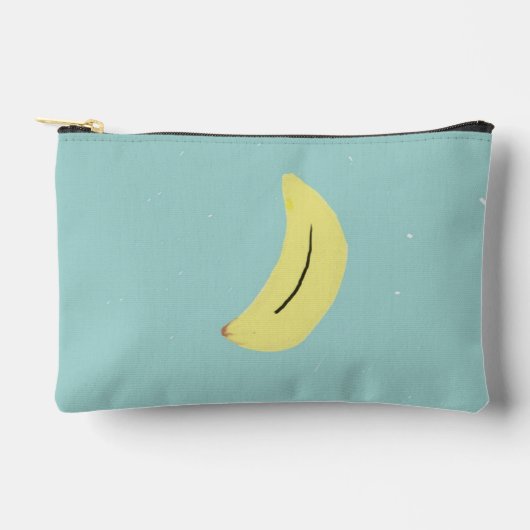 Gele banaan tekening op blauw etui (Voorkant)
