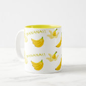 Gele banaan tweekleurige koffiemok (Voorkant links)