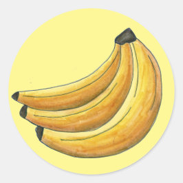 Gele banaan uit banaan ronde sticker