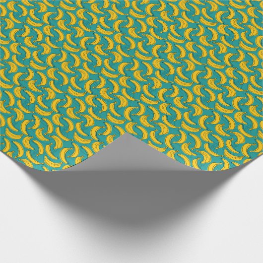 Gele banaan: zwarte omtrek  cadeaupapier (Hoek)