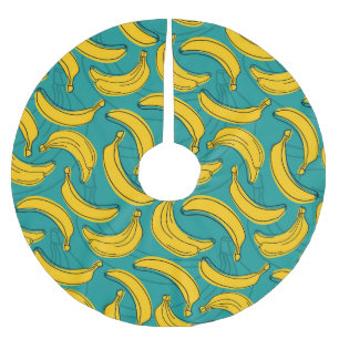 Gele banaan: zwarte omtrek  kerstboom rok
