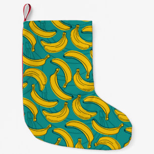 Gele banaan: zwarte omtrek kleine kerstsok