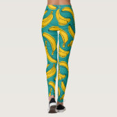 Gele banaan: zwarte omtrek leggings (Achterkant)