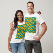 Gele banaan: zwarte omtrek  t-shirt (Unisex)