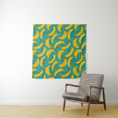 Gele banaan: zwarte omtrek wandkleed (In Situ (horizontaal))