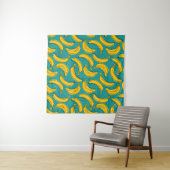 Gele banaan: zwarte omtrek wandkleed (In situ)