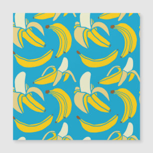 Gele bananen, blauw achtergrondpatroon