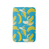 Gele bananen, blauw achtergrondpatroon badmat (Voorkant Verticaal)
