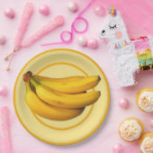 Gele bananen Bunch op een Papieren Bordje (Feest)