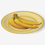 Gele bananen Bunch op een Papieren Bordje (Gekanteld)