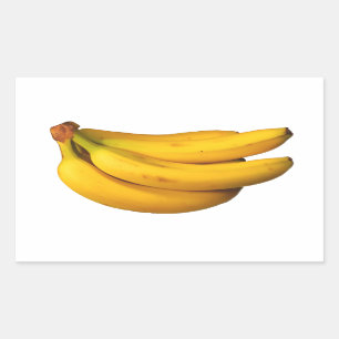 Gele bananen in een groep rechthoekige sticker