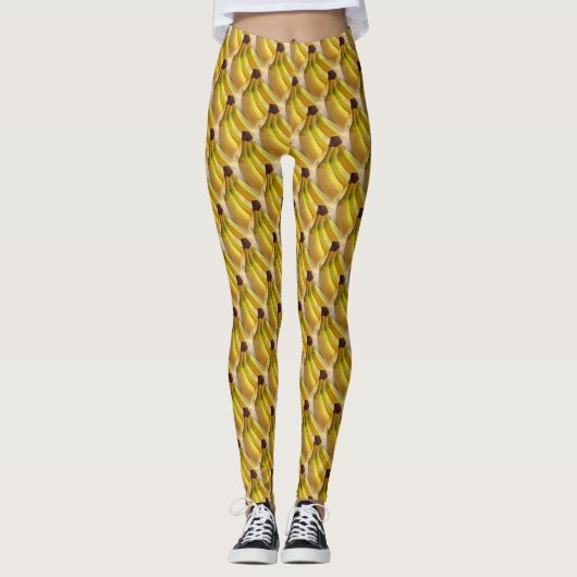Gele Bananen Patroon Grappig Leggings (Voorkant)