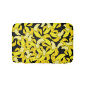  gele bananen: zwarte achtergrond badmat (Voorkant)