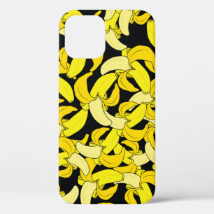 gele bananen: zwarte achtergrond Case-Mate iPhone case