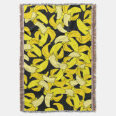  gele bananen: zwarte achtergrond deken (Voorkant Verticaal)