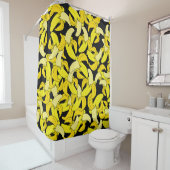  gele bananen: zwarte achtergrond douchegordijn (In situ)