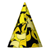  gele bananen: zwarte achtergrond feesthoedjes (Achterkant)