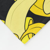 gele bananen: zwarte achtergrond fleece deken (Hoek)