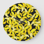 gele bananen: zwarte achtergrond grote klok (Voorkant)