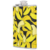  gele bananen: zwarte achtergrond heupfles (Links)