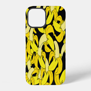  gele bananen: zwarte achtergrond iPhone 12 hoesje