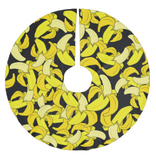  gele bananen: zwarte achtergrond kerstboom rok