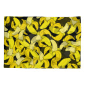 gele bananen: zwarte achtergrond kussensloop (Achterkant)