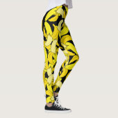  gele bananen: zwarte achtergrond leggings (Rechts)