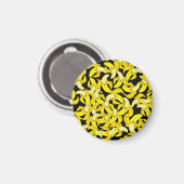  gele bananen: zwarte achtergrond magneet (Voorkant / Achterkant)