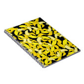  gele bananen: zwarte achtergrond notitieboek (Rechterzijde)