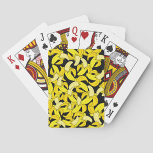 gele bananen: zwarte achtergrond pokerkaarten