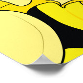  gele bananen: zwarte achtergrond poster (Hoek)