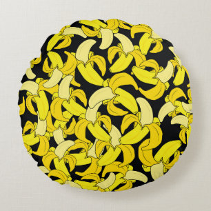 gele bananen: zwarte achtergrond rond kussen