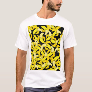 gele bananen: zwarte achtergrond t-shirt