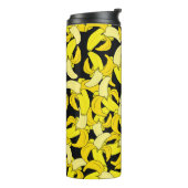 gele bananen: zwarte achtergrond thermosbeker (Gedraaid links)