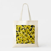 gele bananen: zwarte achtergrond tote bag (Achterkant)
