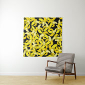  gele bananen: zwarte achtergrond wandkleed (In situ)