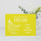 Gele bananenvrucht Zomer picknick lunchparty Kaart (Staand voorkant)