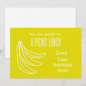 Gele bananenvrucht Zomer picknick lunchparty Kaart (Voorkant / Achterkant)