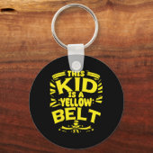 Gele Band Karate Student Vechtkunst  Sleutelhanger (Voorkant)