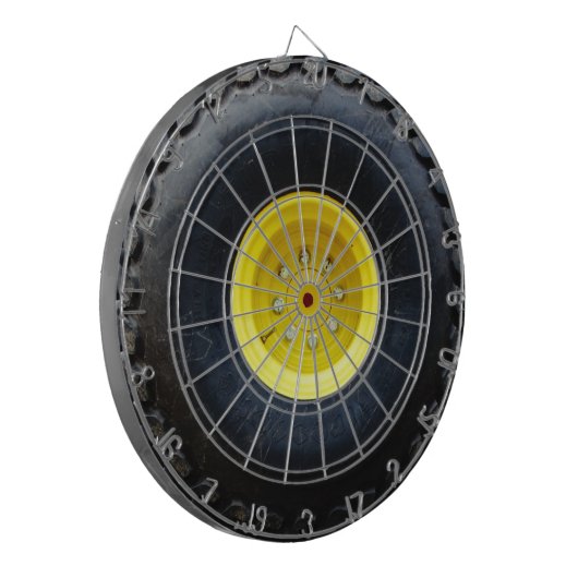 Gele band voor constructiewiel van vrachtwagen dartbord (Voorkant Links)