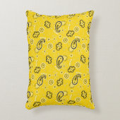 Gele Bandana Patroon Moderne Retro Kleurrijke Plez Accent Kussen (Voorkant(Verticaal))