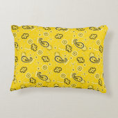 Gele Bandana Patroon Moderne Retro Kleurrijke Plez Accent Kussen (Achterkant)