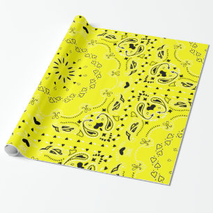 gele bandana print cowgirl harten cadeaupapier