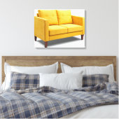 Gele bank canvas afdruk (Insitu (Slaapkamer))