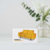 Gele bank - Meubelwinkel Verkoop Visitekaartje (Staand voorkant)